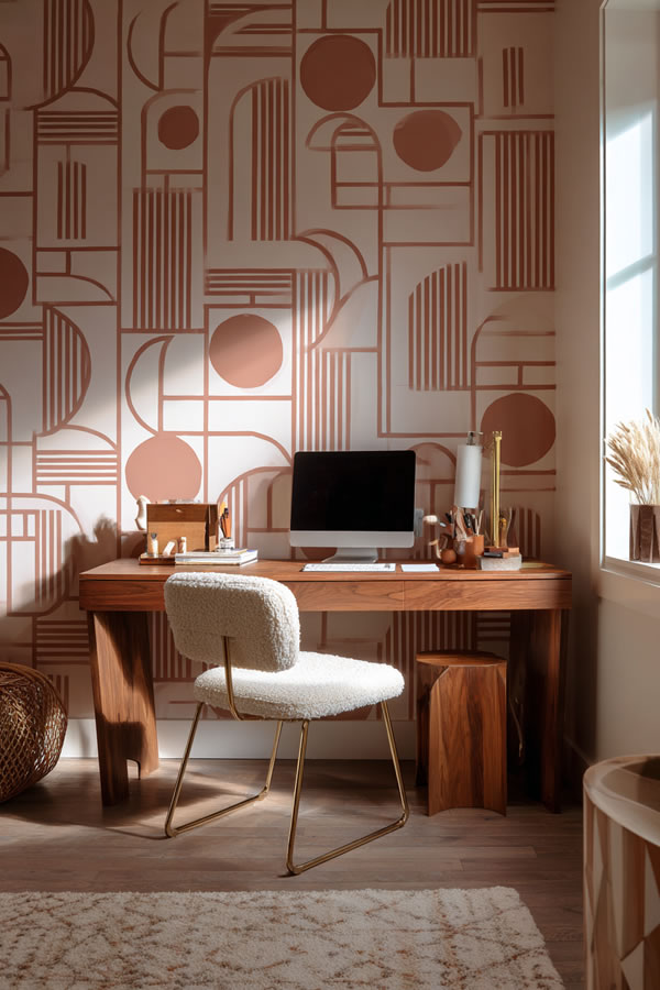 An Accent Wall With Removable Wallpaper