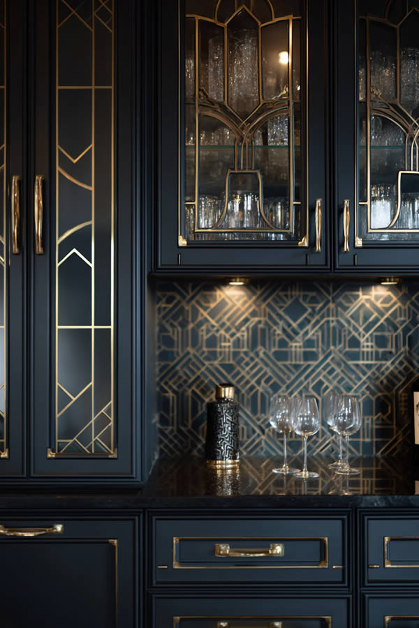 Art Deco Kitchen Cabinet Makeover