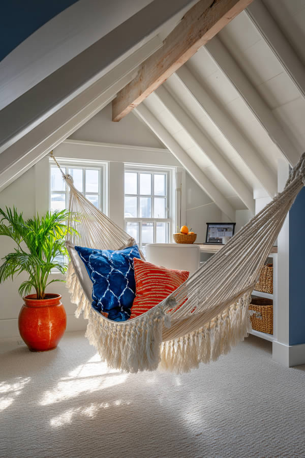 Attic Rope Hammock Relaxation Zone Attic Rope Hammock Relaxation Zone