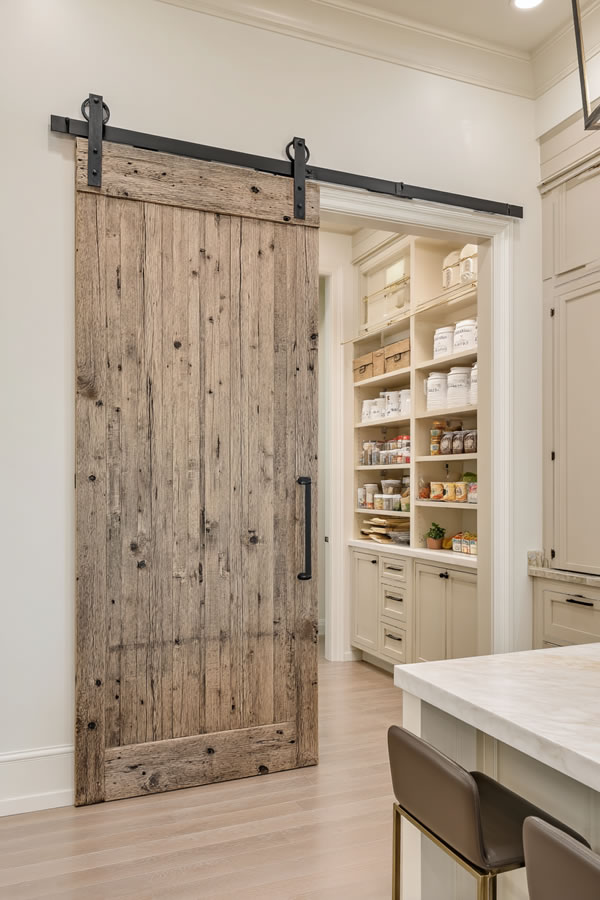 Barn Door Pantry Style Kitchen