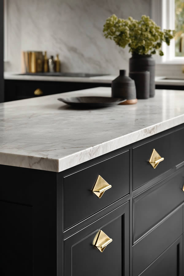 Black Matte Kitchen Island Sophistication