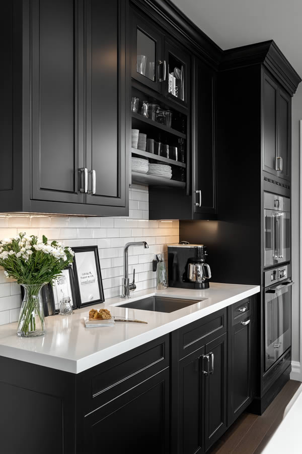 Bold Black Small Kitchen Design Bold Black Small Kitchen Design