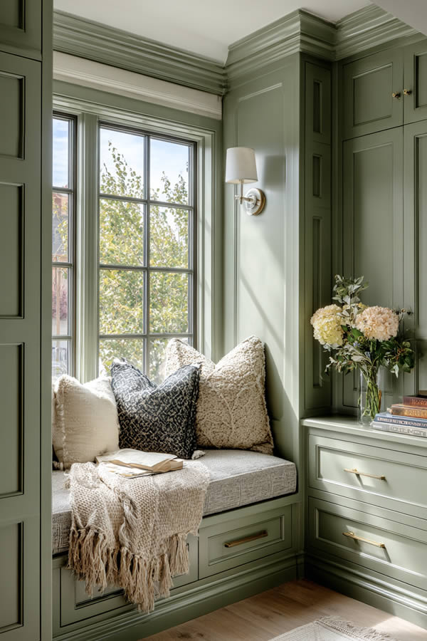 Built-in Window Seat With Cushions Built-in Window Seat With Cushions