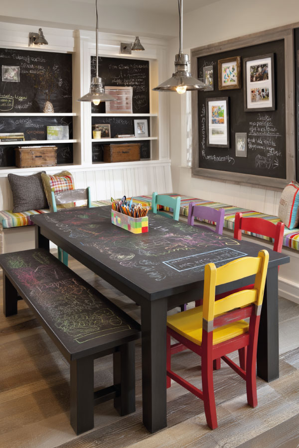 A Table With A Chalkboard Paint Surface A Table With A Chalkboard Paint Surface