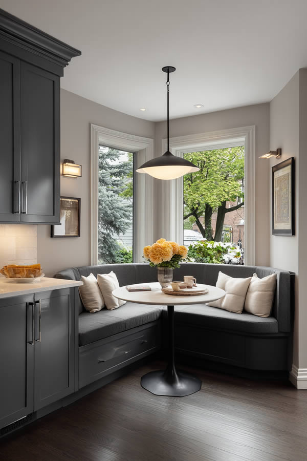 Cool Grey Small Kitchen Breakfast Nook Cool Grey Small Kitchen Breakfast Nook