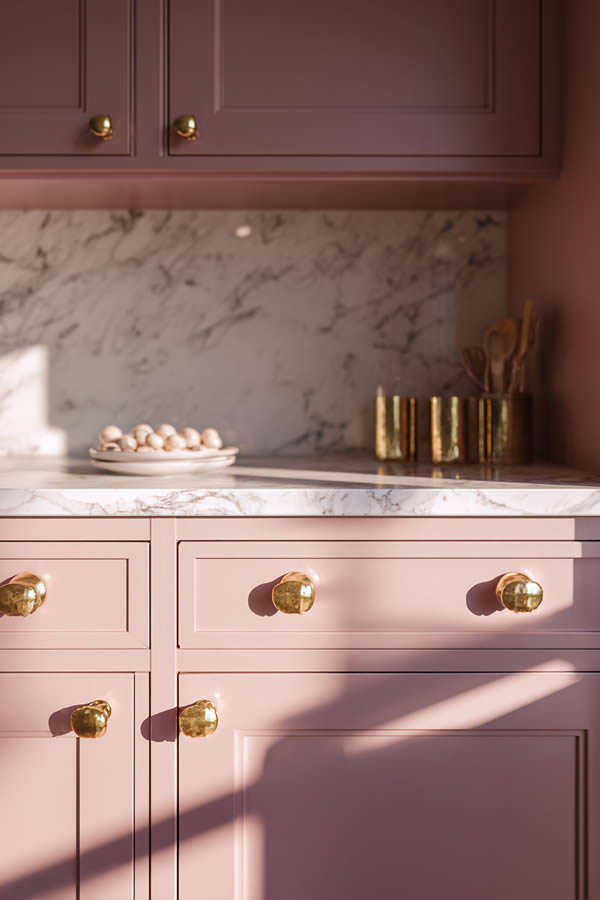 Dusty Rose Kitchen Cabinet Makeover Romance