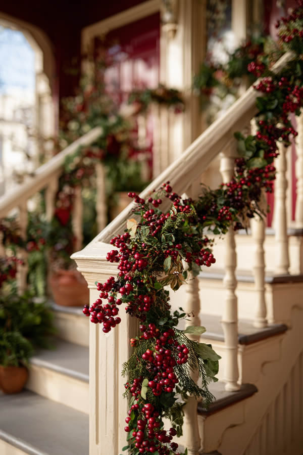 Fresh Cranberry Garland Draping