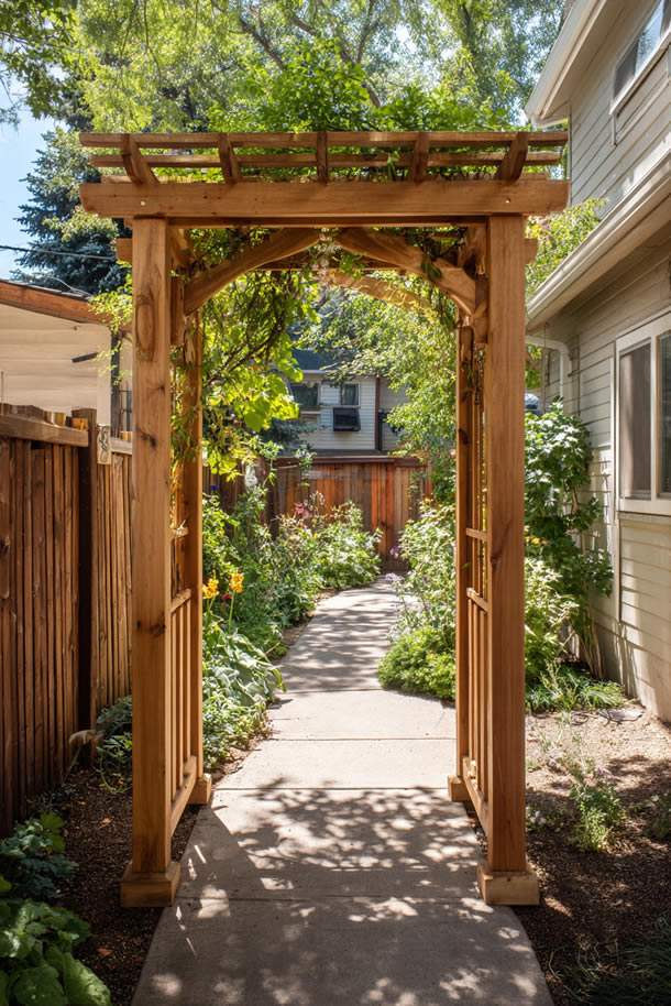 Garden Arbor Entry in Yard