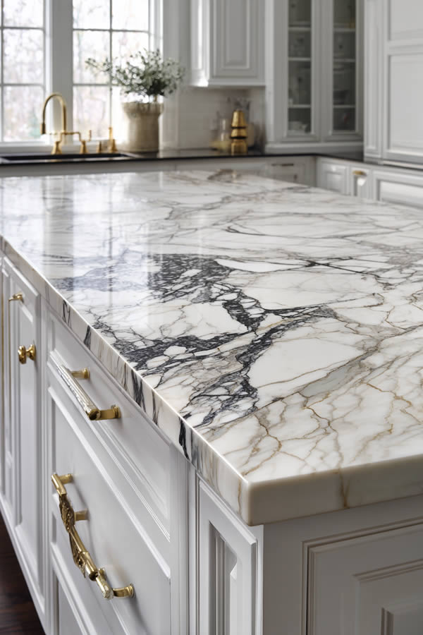 Marble Countertop Kitchen Island Elegance
