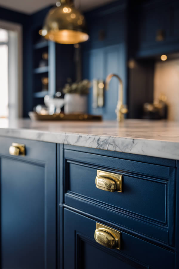 Midnight Blue Kitchen Cabinet Makeover