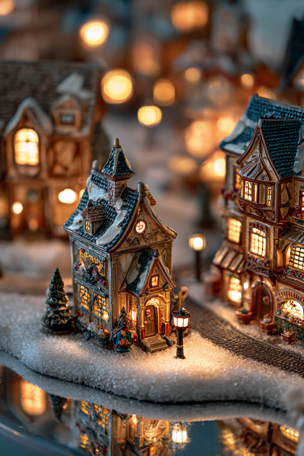 Miniature Village Display Table