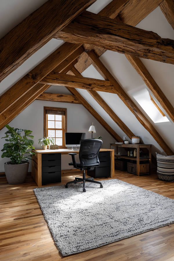 Natural Attic Wood Beam Treatment Natural Attic Wood Beam Treatment