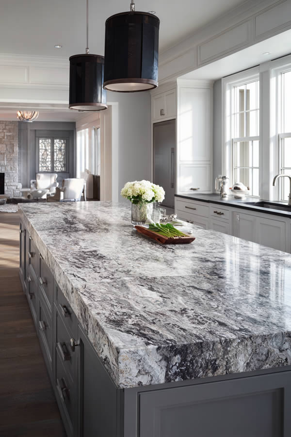 Natural Stone Kitchen Island Texture