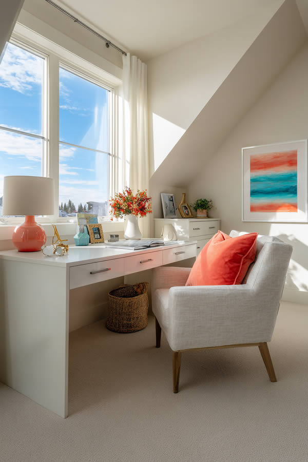 Neutral Attic Home Office Color Scheme Layout Neutral Attic Home Office Color Scheme Layout