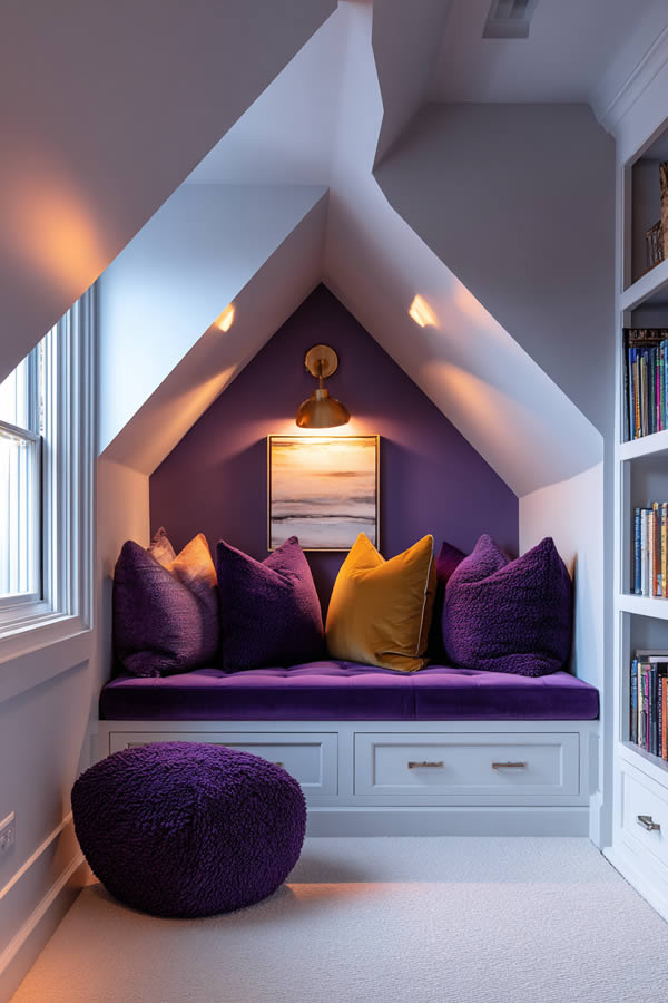 Sloped Ceiling Reading Nook Integration Sloped Ceiling Reading Nook Integration