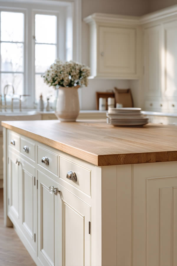 Soft Cream Kitchen Island Tranquility