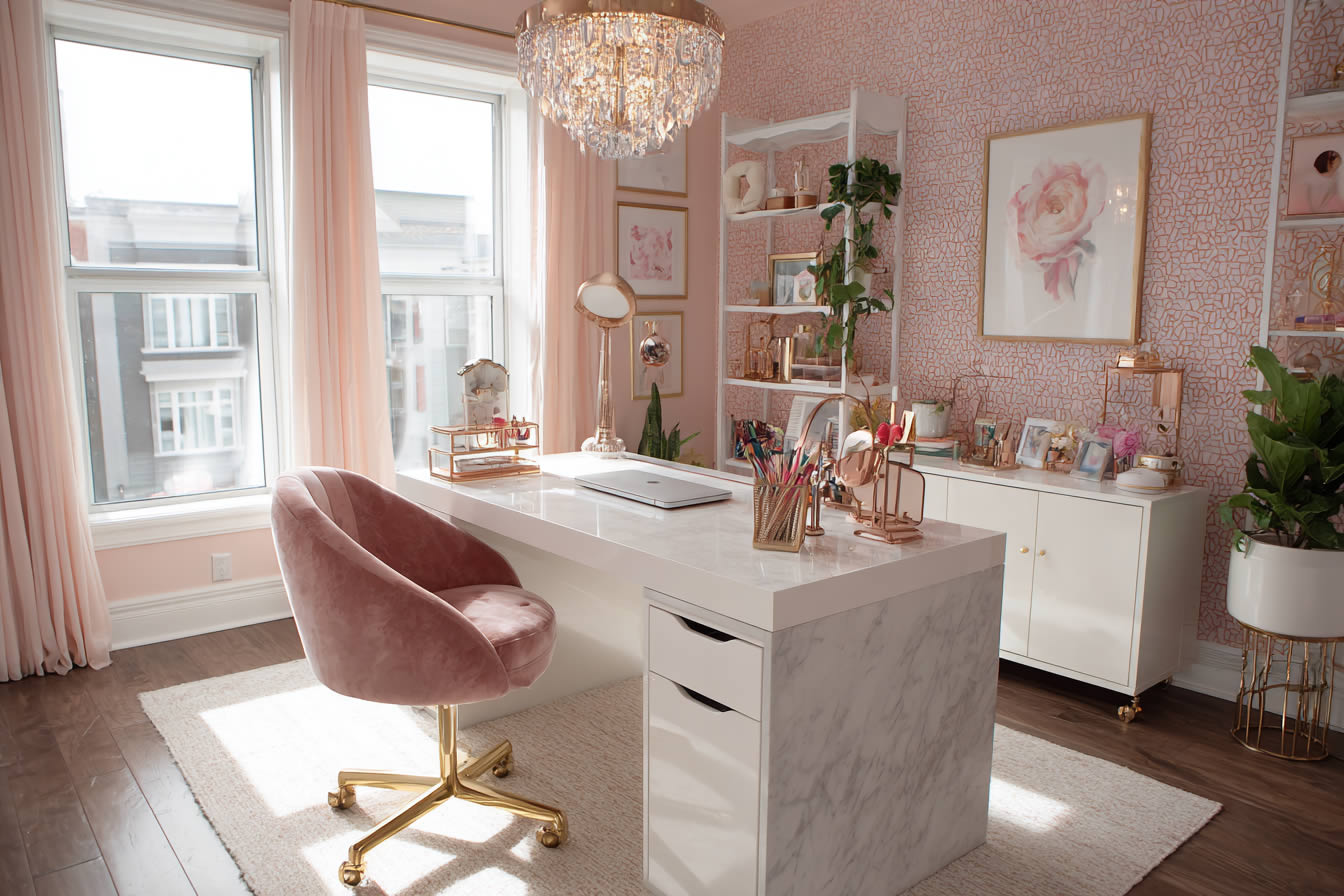 Stylish Feminine Home Office Ideas