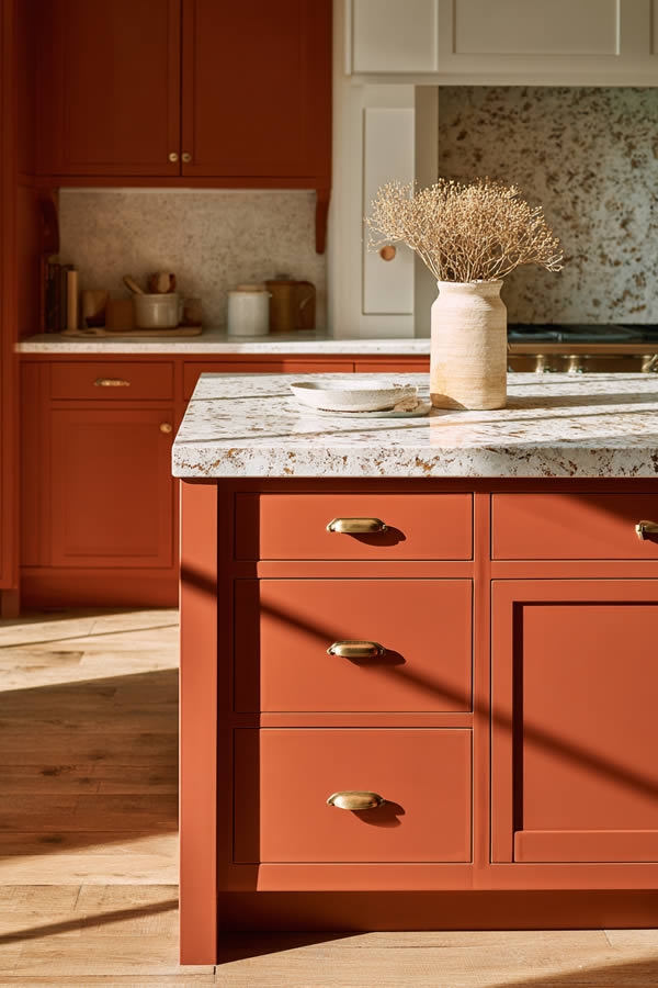 Warm Terracotta Kitchen Island Accent