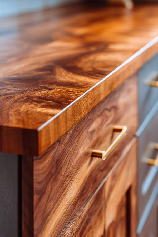 Warm Wood Kitchen Cabinet Makeover Stain