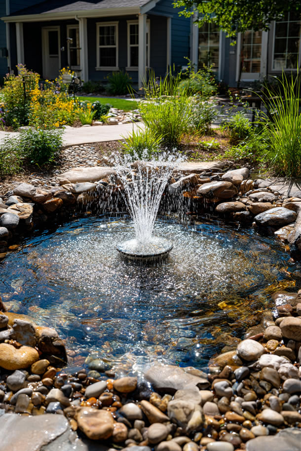 Water Feature Centerpiece in Yard