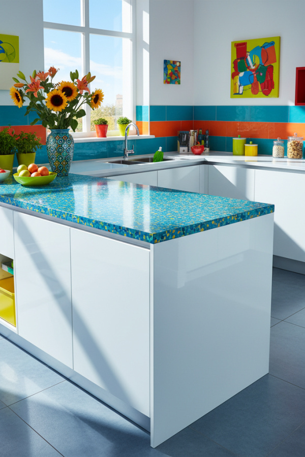 Modular Kitchen Peninsula, White Lacquer Finish, L-Shape Configuration, Removable Countertop, Vibrant Flexible Kitchen Modular Kitchen Peninsula, White Lacquer Finish, L-Shape Configuration, Removable Countertop, Vibrant Flexible Kitchen