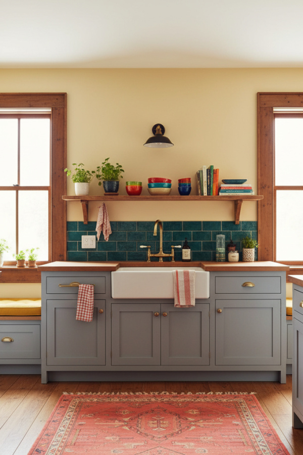 Modular Sink Station, Pale Gray Cabinetry, Freestanding Unit, Integrated Storage, Sunlit Compact Kitchen Modular Sink Station, Pale Gray Cabinetry, Freestanding Unit, Integrated Storage, Sunlit Compact Kitchen
