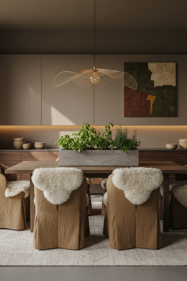 Warm Greige Concrete Planter With A Modern Herb Garden Warm Greige Concrete Planter With A Modern Herb Garden