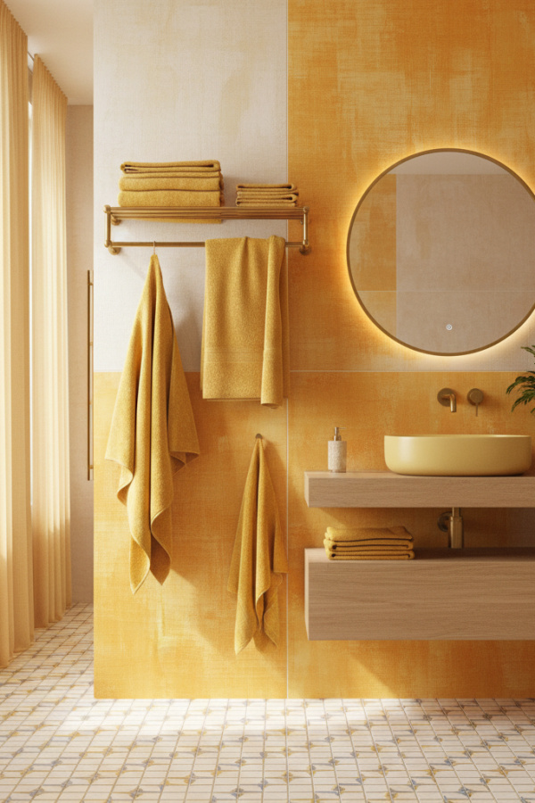 Close Up of Modern Serene Charm Bathroom Towel Rack on Wall Close Up of Modern Serene Charm Bathroom Towel Rack on Wall