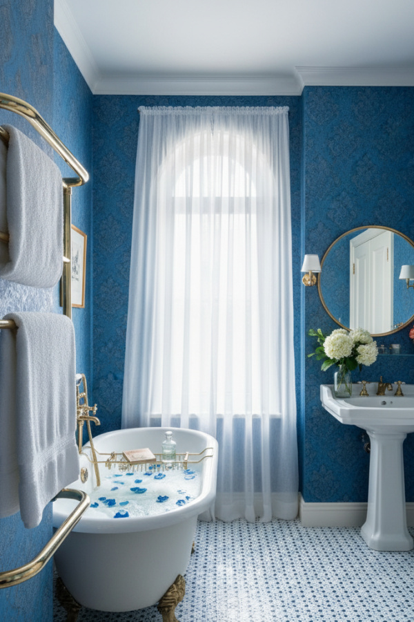 Close Up of Modern Romantic Elegance Bathroom Towel Rack on Wall Close Up of Modern Romantic Elegance Bathroom Towel Rack on Wall