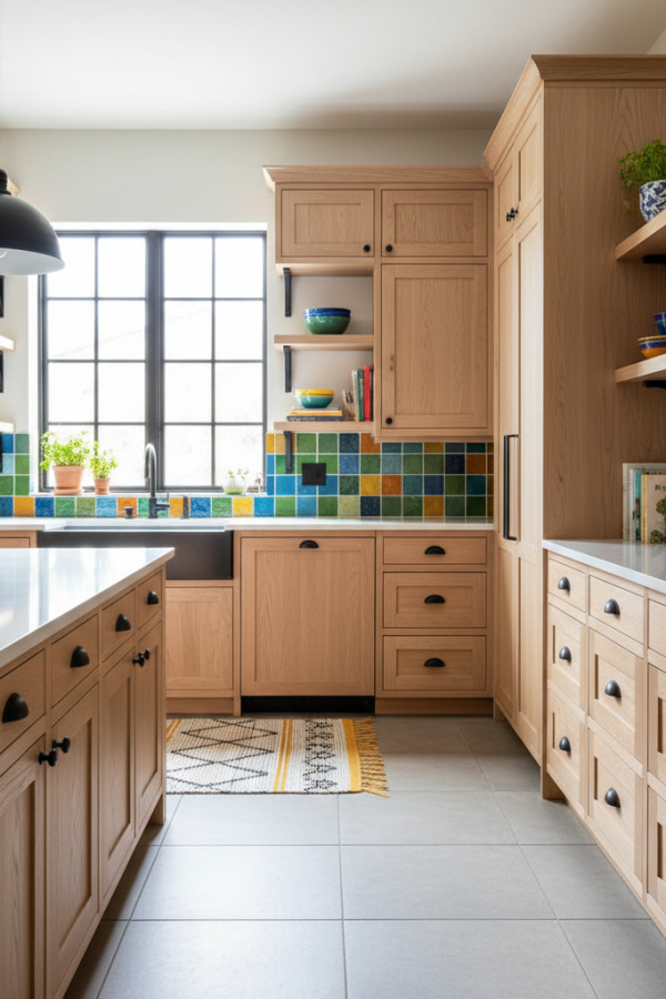 Kitchen Cabinetry, White Oak Wood, Black Iron Hardware, Vibrant Organic Modern Kitchen Kitchen Cabinetry, White Oak Wood, Black Iron Hardware, Vibrant Organic Modern Kitchen