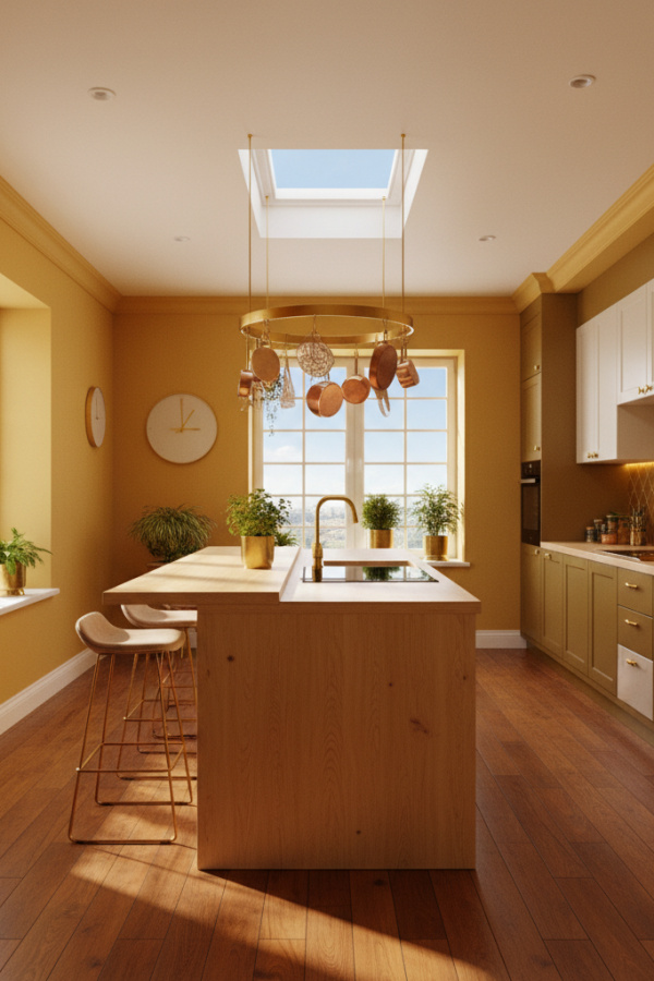 Open Kitchen Island, Light Birch Wood, Stove Top Integration, Entertainment Cooking, Bright Social Space Open Kitchen Island, Light Birch Wood, Stove Top Integration, Entertainment Cooking, Bright Social Space