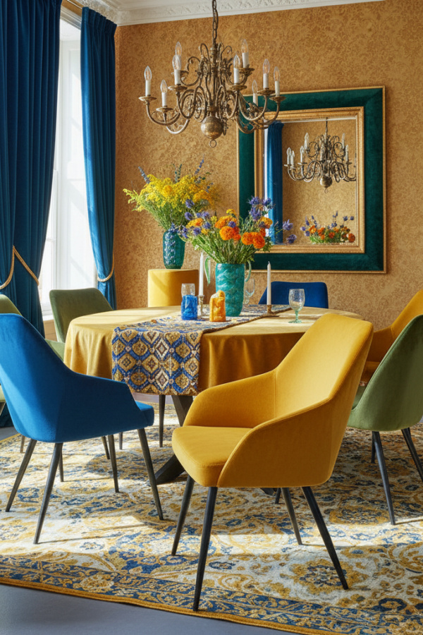 Lemon Yellow Velvet Angular Back Chair With Sunlit Matte Black Legs Lemon Yellow Velvet Angular Back Chair With Sunlit Matte Black Legs