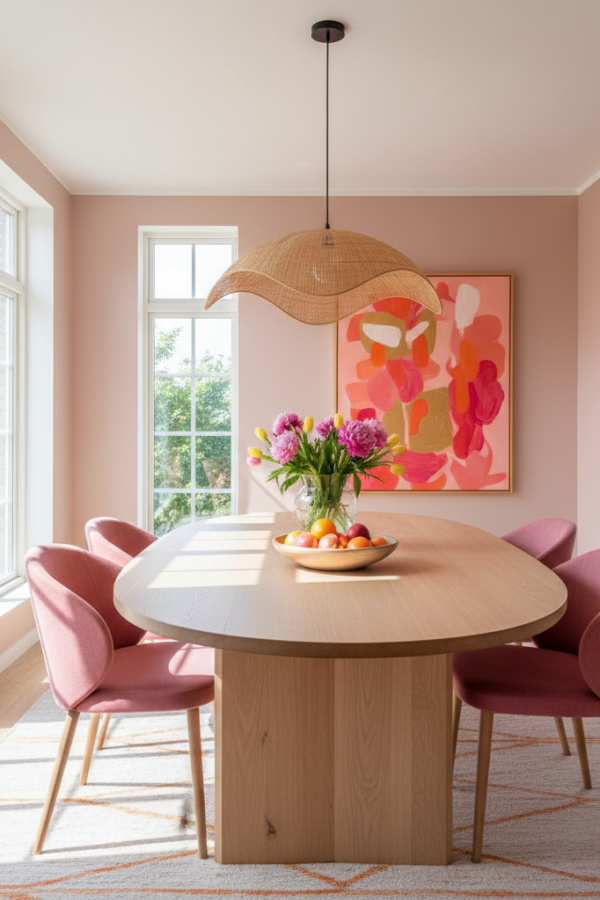 Natural Oak Oval Table In A Sunlit Scandinavian Design