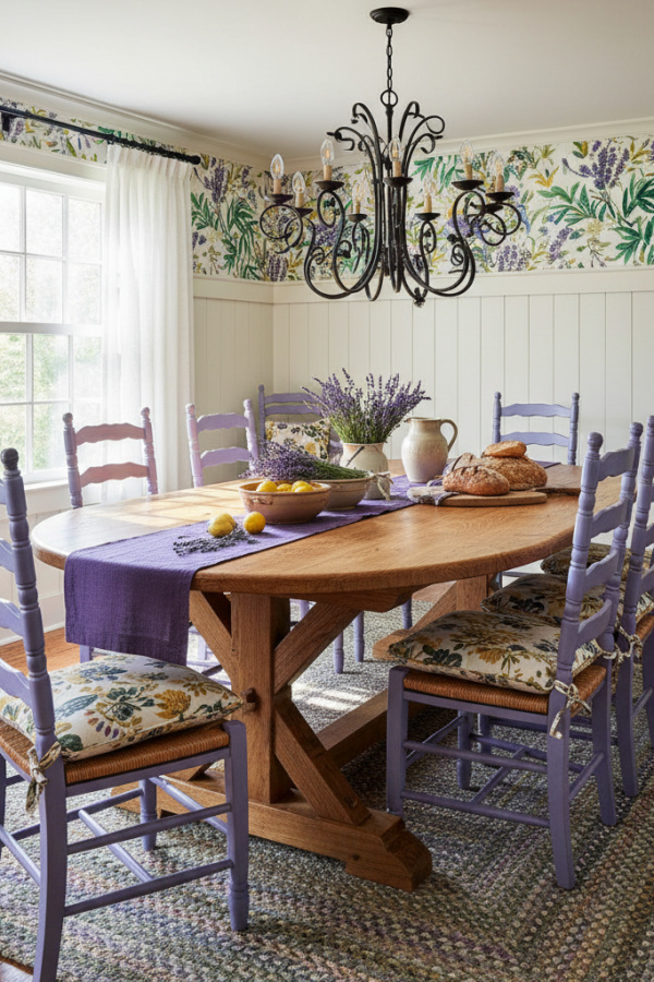 Rustic Oak Oval Table With A Vibrant Trestle Leg Design