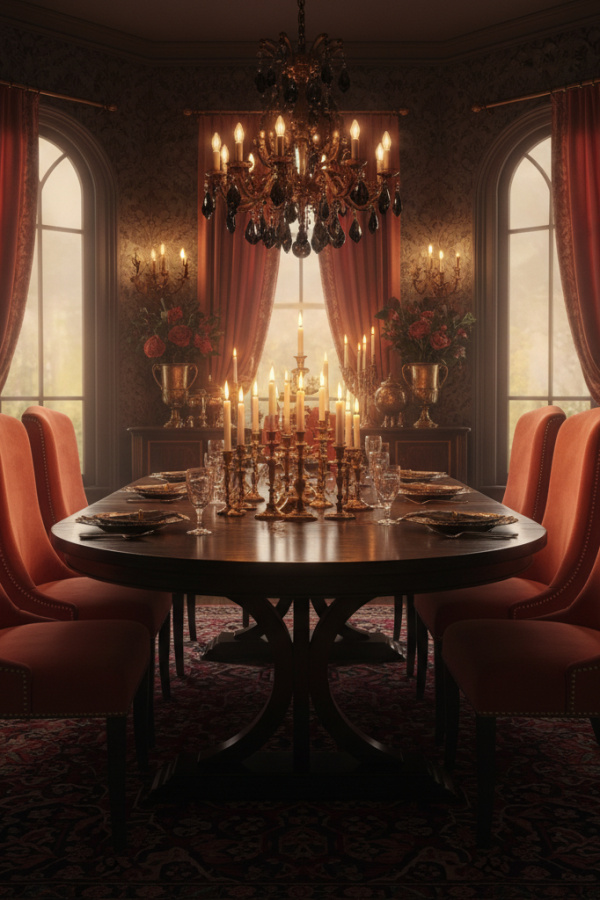 Dark Espresso Oval Table With A Sunlit X-Base Design