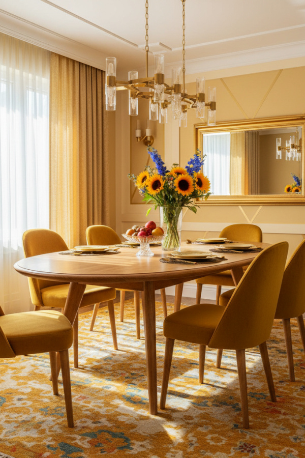 Light Wood Oval Table With A Vibrant Splayed Leg Style