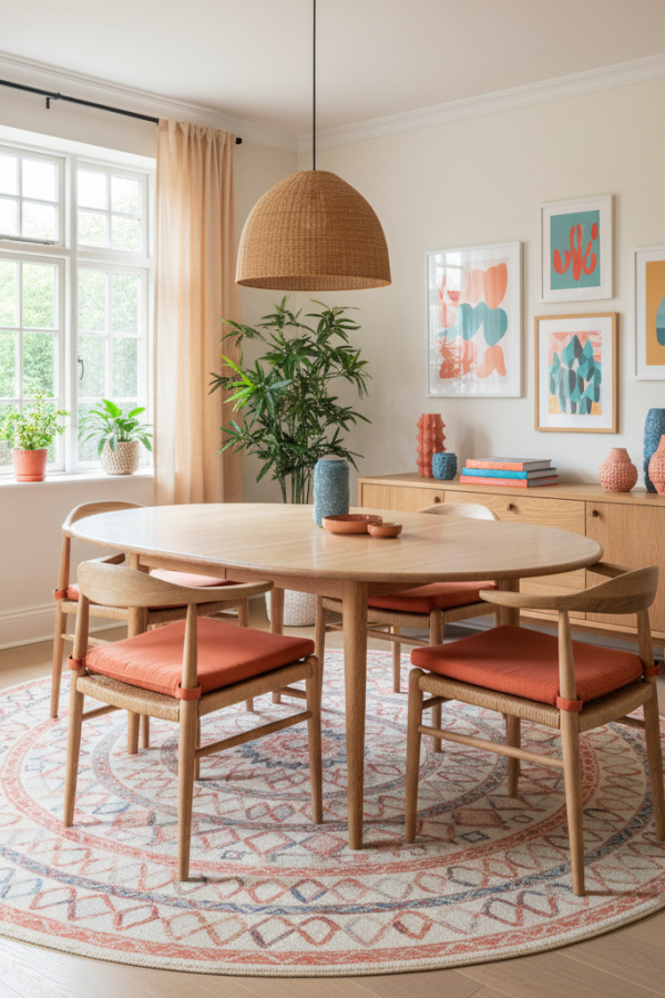 Ash Wood Oval Table In A Bright Scandinavian Dining Room