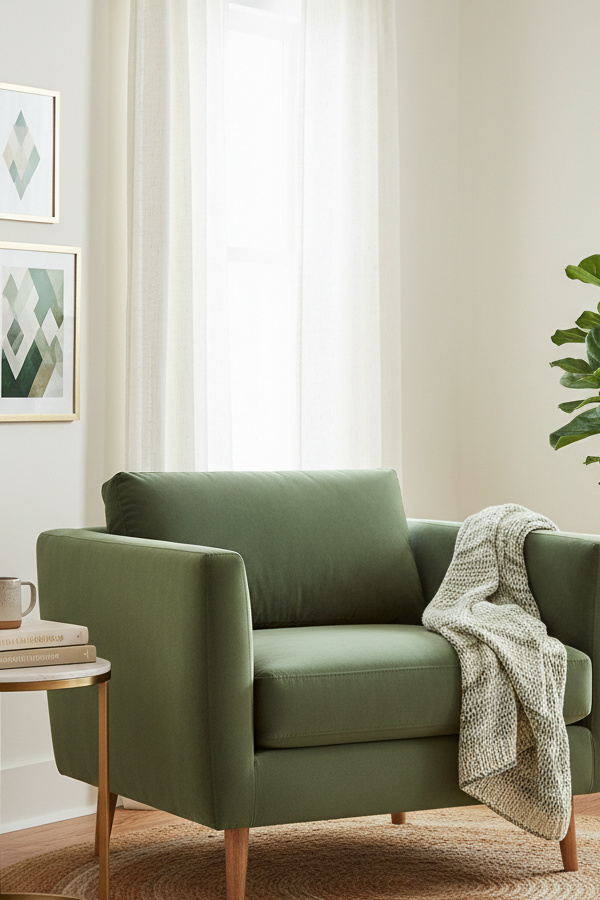 Jade Green Velvet Boho Accent Chair In Reading Nook Jade Green Velvet Boho Accent Chair In Reading Nook