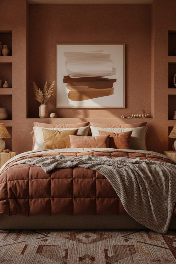 Terracotta Desert Modern Bedroom Oasis