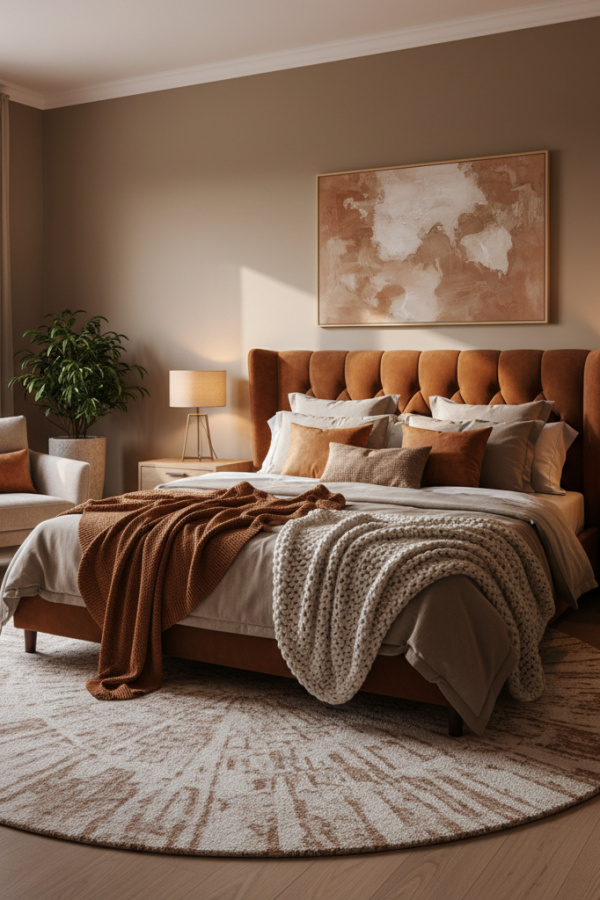 Cinnamon Contemporary Cozy Bedroom