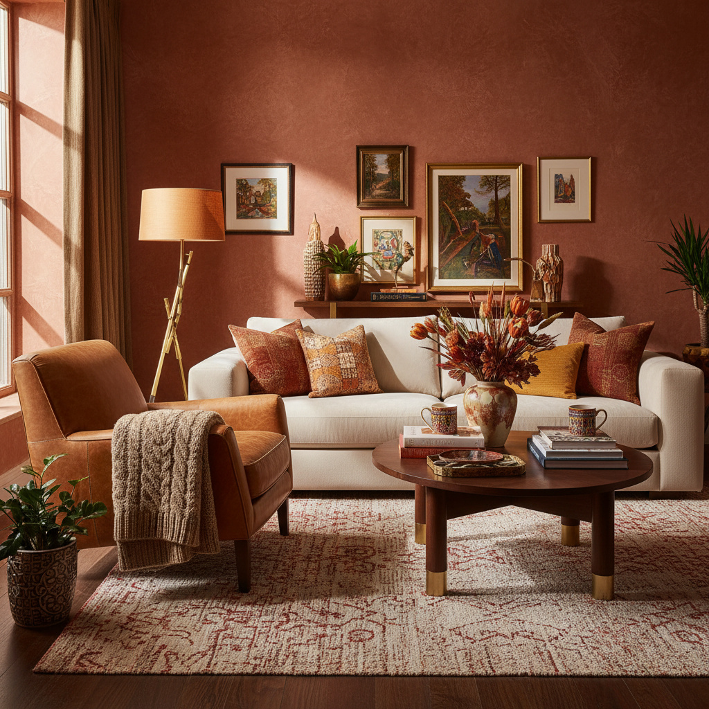 Cozy Living Room Warm Colors Ideas with Rich Tones