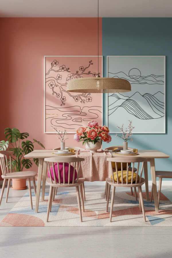 A Diptych Of Minimalist Line Art