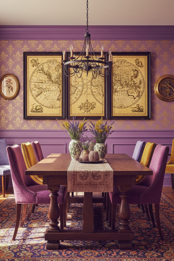 A Triptych Of Framed Vintage Maps