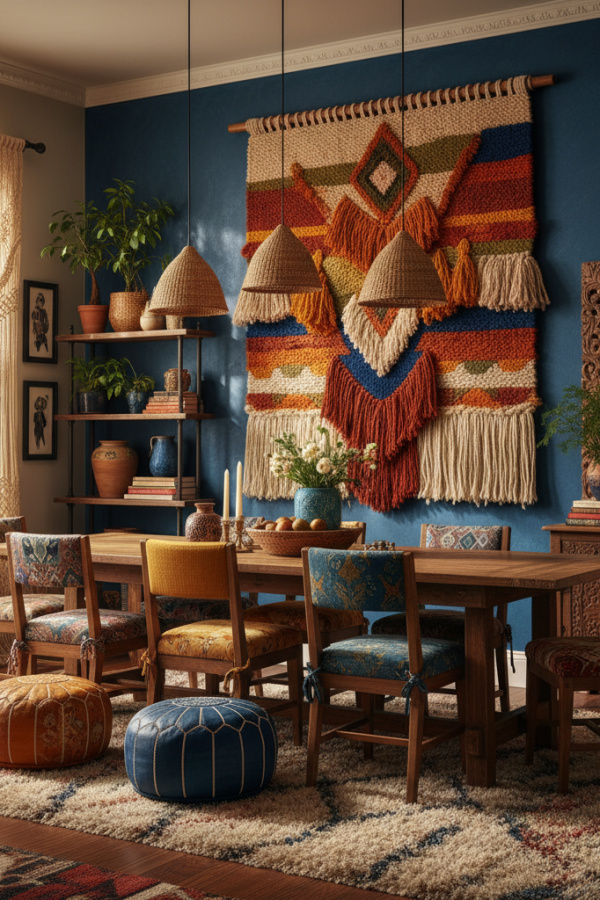 A 70s-Inspired Woven Fiber Art Hanging