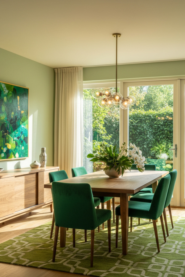 Walnut Wood Dining Room Credenza With Sliding Doors