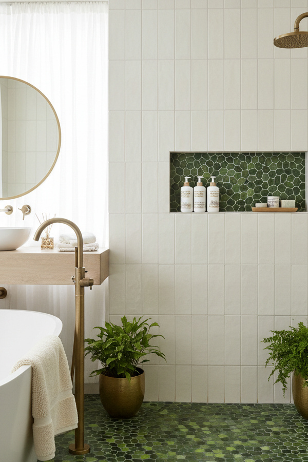 Bathroom Moss Green Pebble Tile Shower Floor Bathroom Moss Green Pebble Tile Shower Floor