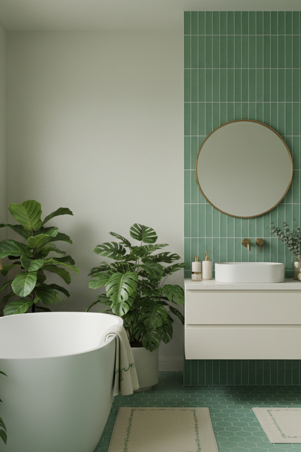Bathroom Mint Green Hexagon Floor Tiles With White Grout Bathroom Mint Green Hexagon Floor Tiles With White Grout