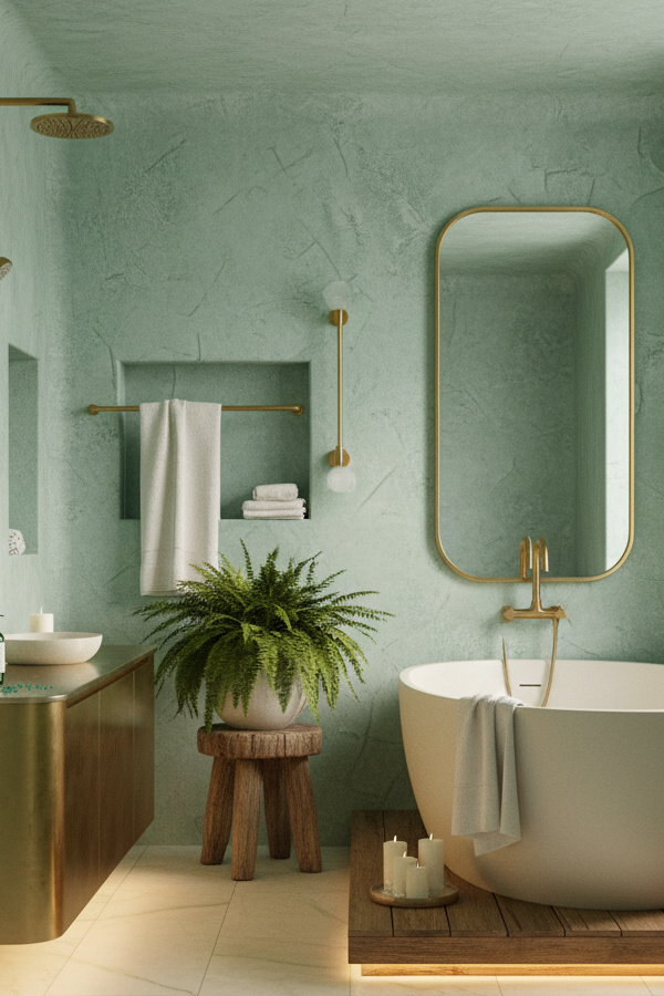 Bathroom Seafoam Green Venetian Plaster Walls Bathroom Seafoam Green Venetian Plaster Walls