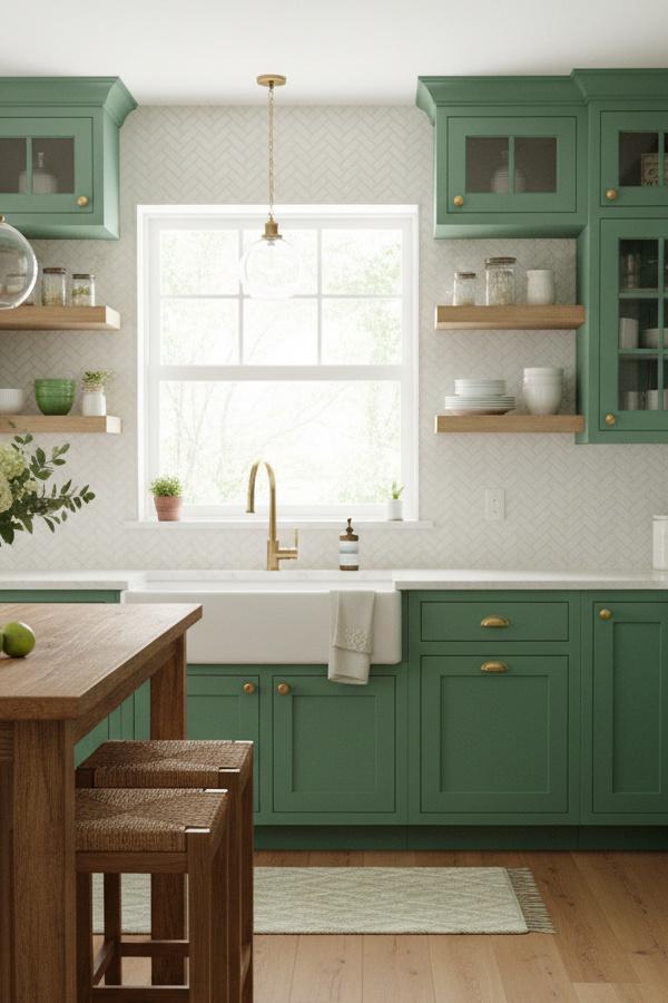 Kitchen Mint Green Cabinets In A Vintage Farmhouse Kitchen Kitchen Mint Green Cabinets In A Vintage Farmhouse Kitchen