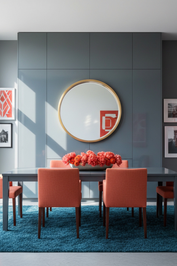 Steel Grey Lacquer Dining Room Storage Cabinet With Push-To-Open Doors Steel Grey Lacquer Dining Room Storage Cabinet With Push-To-Open Doors